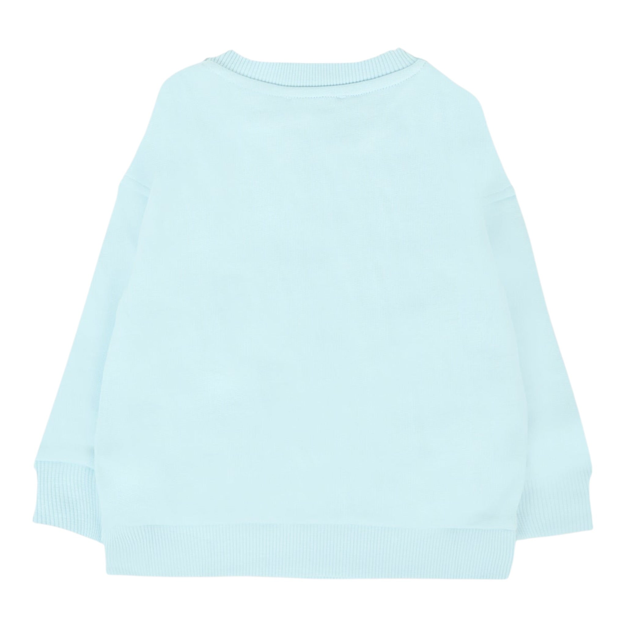 Moschino Felpa Chiusa Girocollo tinta unita con Logo Azzurro per Bambino M8F03QXJ AZZURRO MOSCHINO 