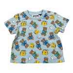 Moschino T-Shirt tinta unita con Stampa Azzurro per Neonato M8M047 AZZURRO MOSCHINO 