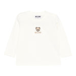 Moschino Shirt Girocollo tinta unita con Logo Panna per Neonato M9000RN PANNA MOSCHINO 