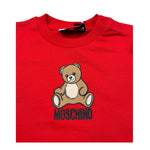 Moschino T-Shirt Girocollo tinta unita con Logo Rosso per Neonato M9M047 ROSSO MOSCHINO 