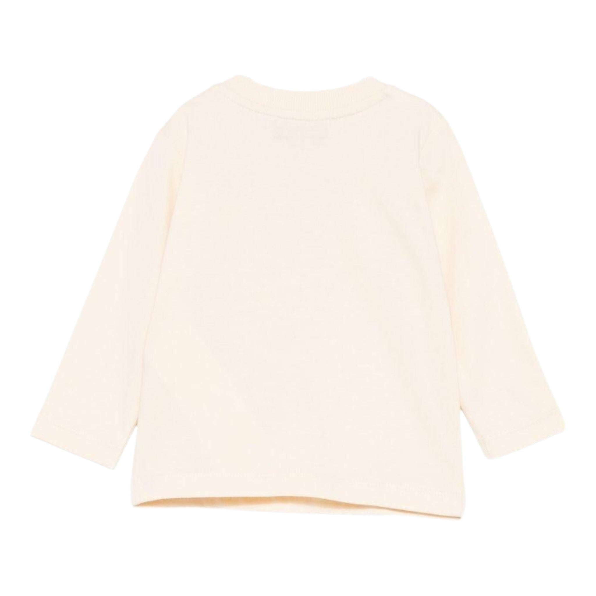 Moschino Shirt Girocollo tinta unita con Logo Beige per Bambino M9O00RJX BEIGE MOSCHINO 