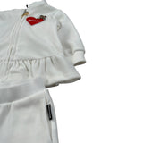 Moschino Completo 2 Pezzi Felpa-Pantalone In Ciniglia Panna per Neonata MAK03B PANNA MOSCHINO 