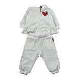 Moschino Completo 2 Pezzi Felpa-Pantalone In Ciniglia Panna per Neonata MAK03B PANNA MOSCHINO 