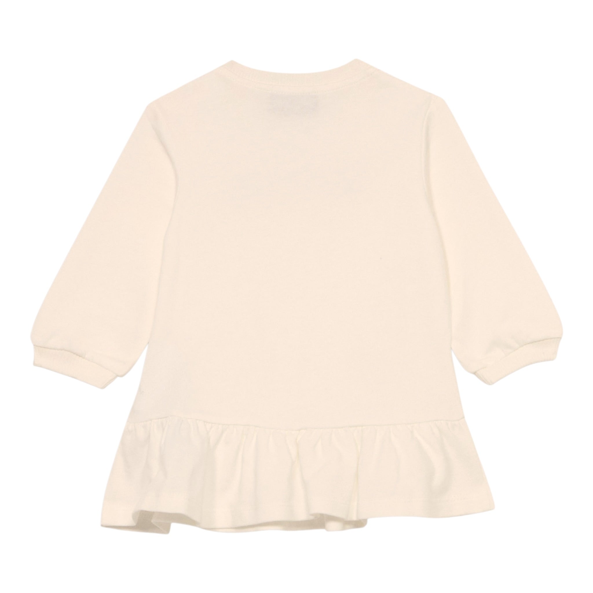 Moschino Abito Manica Lunga tinta unita con Logo Beige per Neonata MAV0BK BEIGE MOSCHINO 