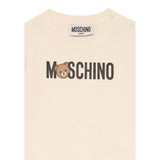 Moschino Abito Manica Lunga tinta unita con Logo Beige per Neonata MAV0BK BEIGE MOSCHINO 