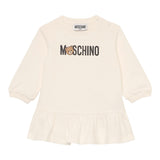 Moschino Abito Manica Lunga tinta unita con Logo Beige per Neonata MAV0BK BEIGE MOSCHINO 
