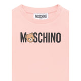 Moschino Abito Manica Lunga tinta unita con Logo Rosa per Neonata MAV0BK ROSA MOSCHINO 