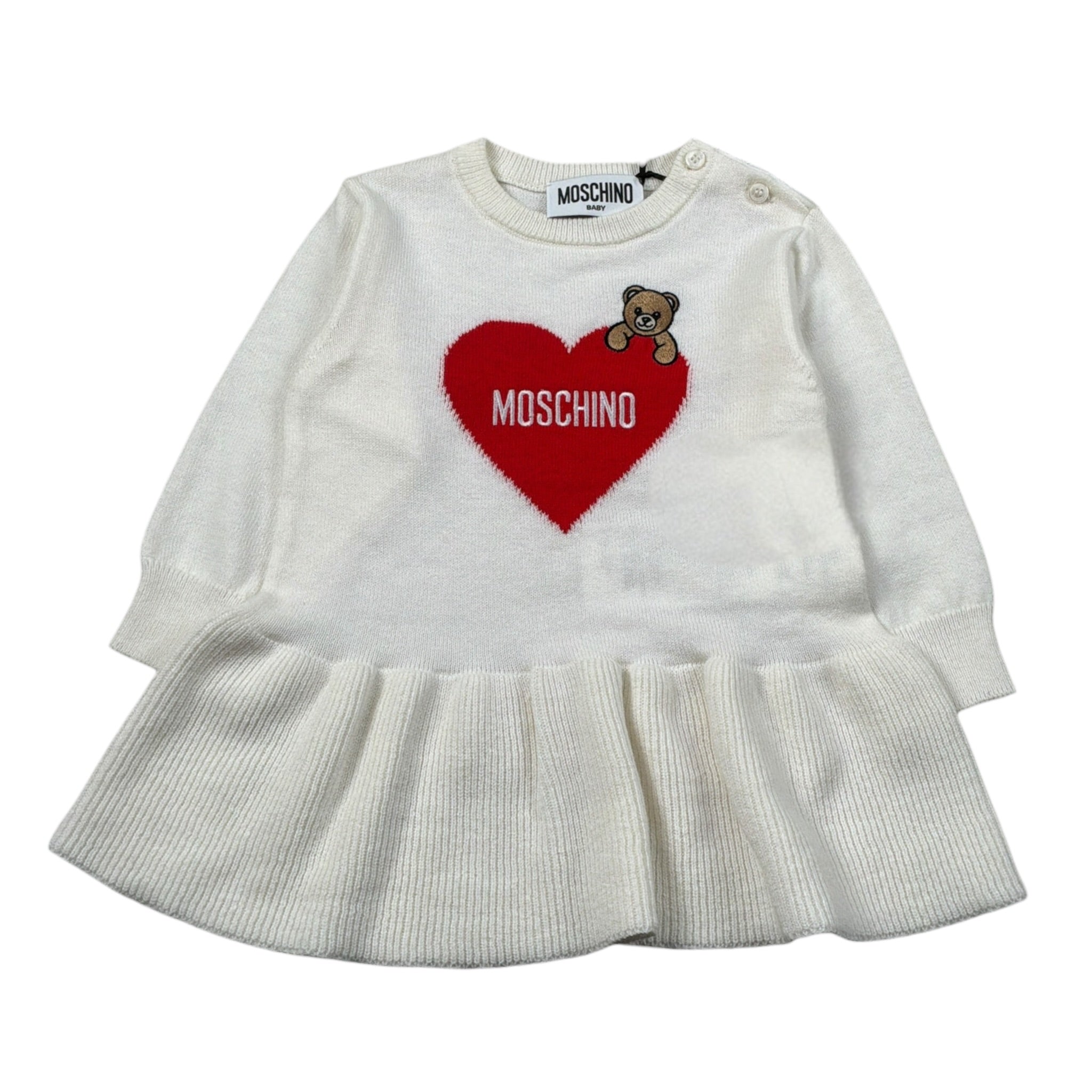 Moschino Abito Manica Lunga tinta unita Panna per Neonata MAV0CT PANNA MOSCHINO 