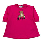 Moschino Abito Manica Lunga tinta unita con Logo Fuxia per Neonata MBV0CV FUXIA MOSCHINO 