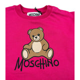 Moschino Abito Manica Lunga tinta unita con Logo Fuxia per Neonata MBV0CV FUXIA MOSCHINO 