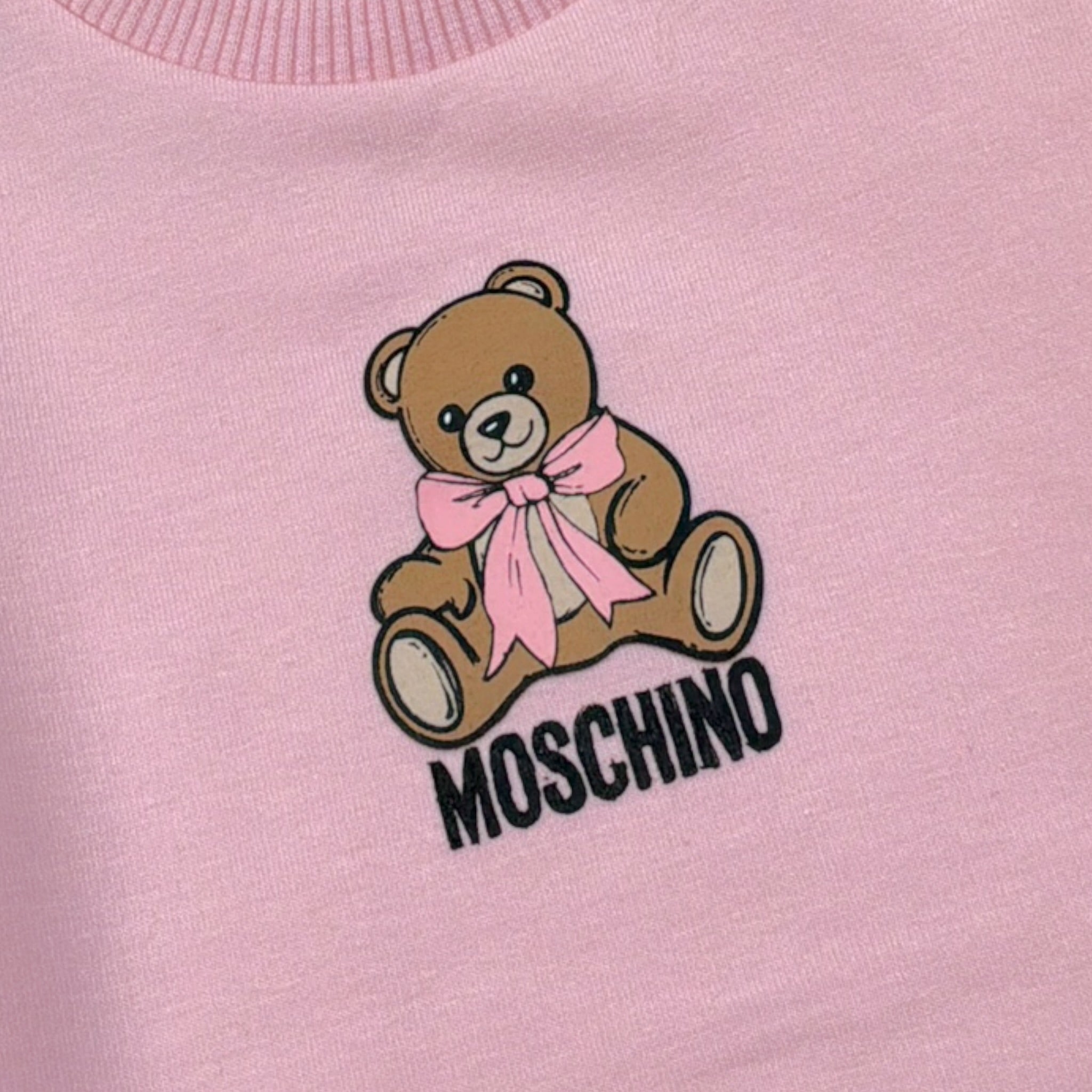 Moschino Abito tinta unita con Stampa Rosa per Neonata MBV0KB ROSA MOSCHINO 