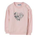 Moschino Felpa Chiusa Girocollo tinta unita con Logo Rosa per Bambina MDF031J ROSA MOSCHINO 