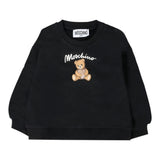 Moschino Felpa Chiusa Girocollo tinta unita con Stampa Nero per Neonata MDF033 NERO MOSCHINO 