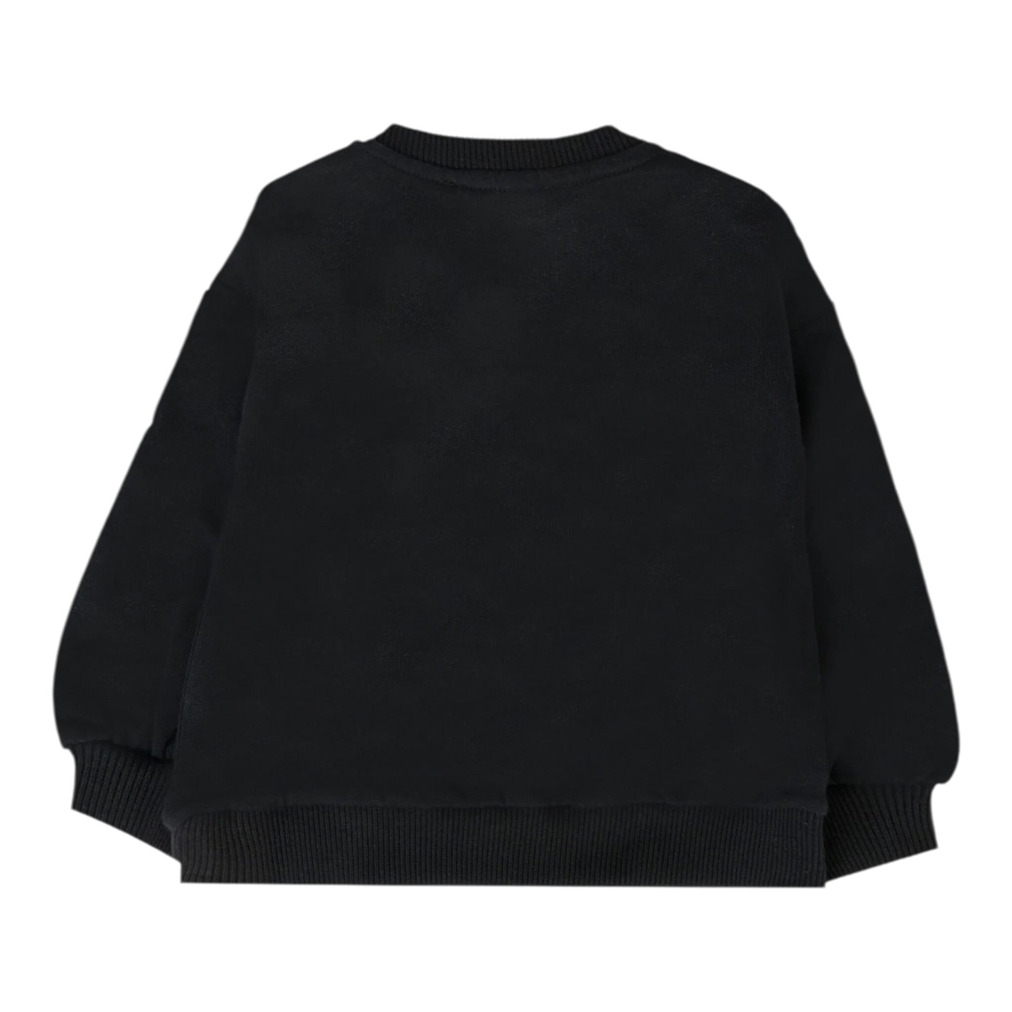 Moschino Felpa Chiusa Girocollo tinta unita con Stampa Nero per Neonata MDF033 NERO MOSCHINO 