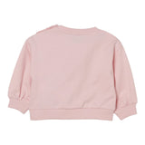 Moschino Felpa Chiusa Girocollo tinta unita con Stampa Rosa per Neonata MDF033 ROSA MOSCHINO 