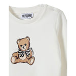 Moschino Felpa Chiusa Girocollo Tinmta Unita con Stampa Panna per Bambina MDF034J PANNA MOSCHINO 