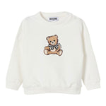 Moschino Felpa Chiusa Girocollo Tinmta Unita con Stampa Panna per Neonata MDF034 PANNA MOSCHINO 