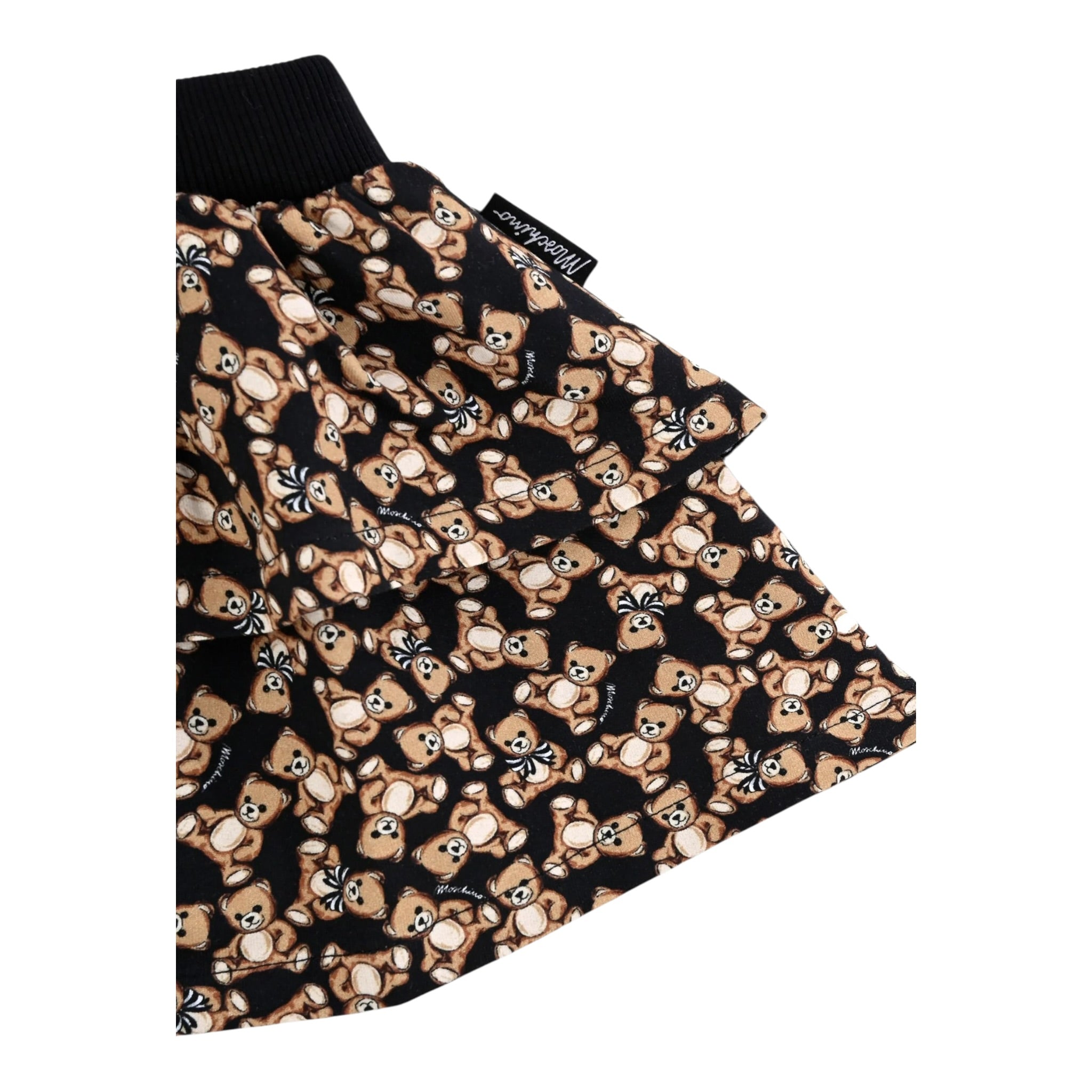 Moschino Gonna tinta unita con Stampe Orsi Nero per Neonata MDJ01NXX NERO MOSCHINO 
