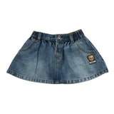 Moschino Gonna In Denim tinta unita con Stampa Azzurro per Neonata MDJ01P AZZURRO MOSCHINO 