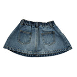 Moschino Gonna In Denim tinta unita con Stampa Azzurro per Neonata MDJ01P AZZURRO MOSCHINO 