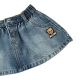 Moschino Gonna In Denim tinta unita con Stampa Azzurro per Neonata MDJ01P AZZURRO MOSCHINO 
