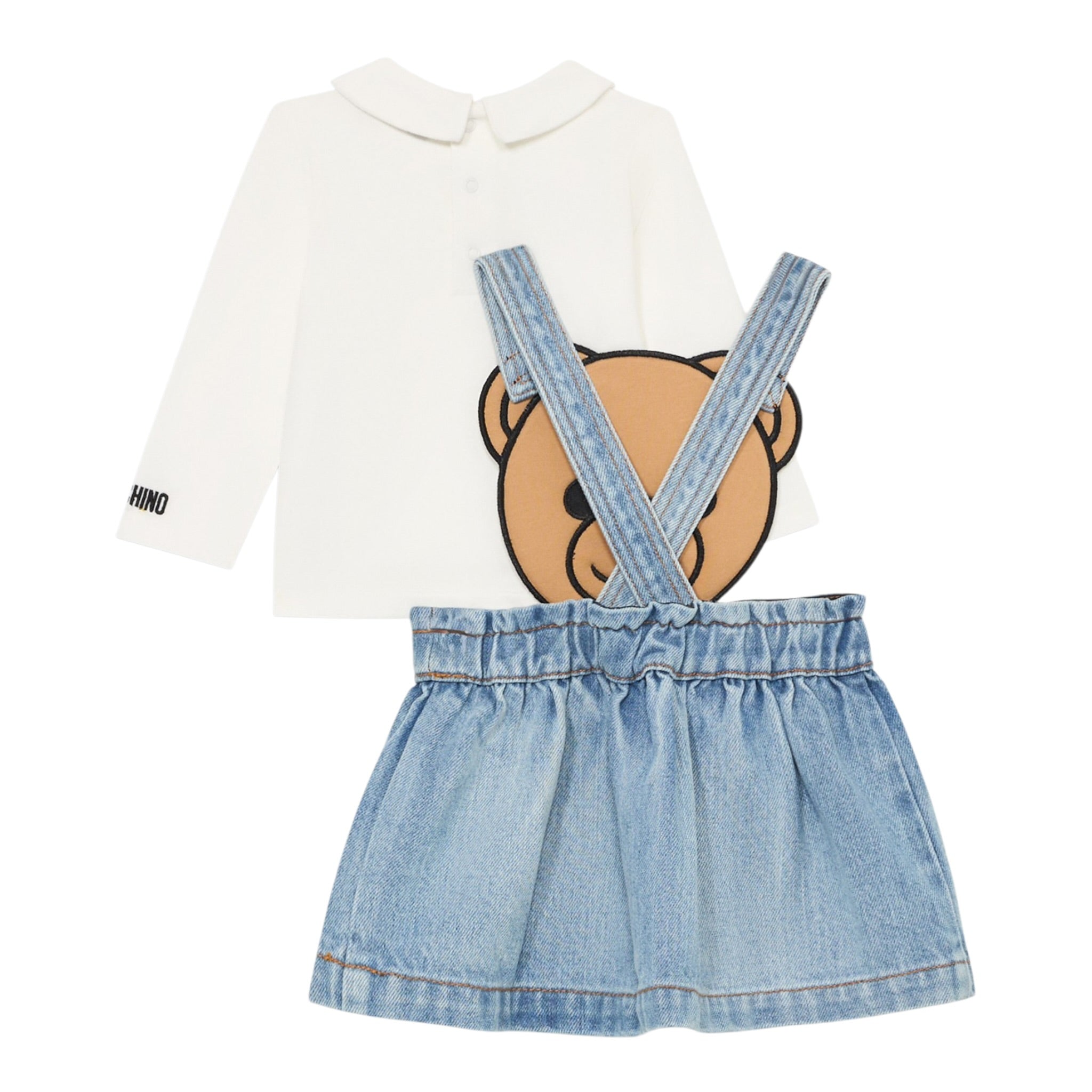 Moschino Completo 2 Pezzi Shirt-Salopette Azzurro per Neonata MDK039 AZZURRO MOSCHINO 