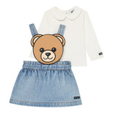 Moschino Completo 2 Pezzi Shirt-Salopette Azzurro per Neonata MDK039 AZZURRO MOSCHINO 
