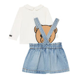 Moschino Completo 2 Pezzi Shirt-Salopette Azzurro per Bambina MDK039J AZZURRO MOSCHINO 
