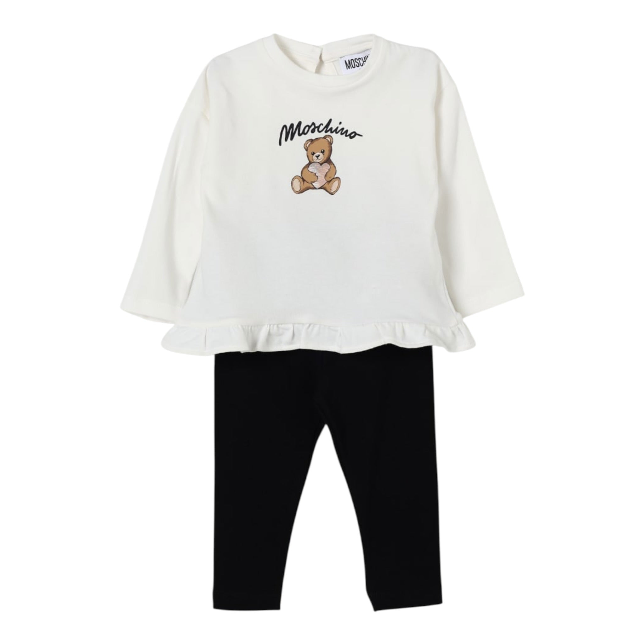 Moschino Completo 2 Pezzi Shirt-Leggins Bicolore Bianco/Nero per Neonata MDK03CX BIANCO/NERO MOSCHINO 