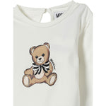 Moschino Shirt Girocollo tinta unita con Logo Bianco per Neonata MDO00U BIANCO MOSCHINO 
