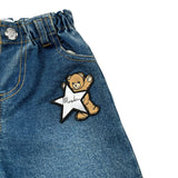 Moschino Jeans tinta unita con Elastico In Vita Blu per Neonato MDP03M BLU MOSCHINO 