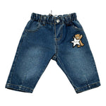 Moschino Jeans tinta unita con Elastico In Vita Blu per Neonato MDP03M BLU MOSCHINO 