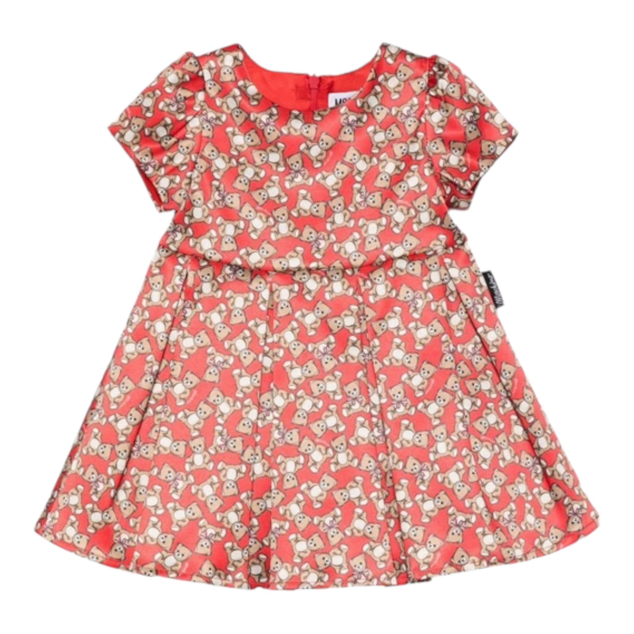 Moschino Abito Mezza Manica tinta unita con Orsi Rosso per Bambina MDV0CPJ ROSSO MOSCHINO 