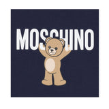Moschino Abito Girocollo tinta unita con Logo Blu per Bambina MDV0CVXJ BLU MOSCHINO 