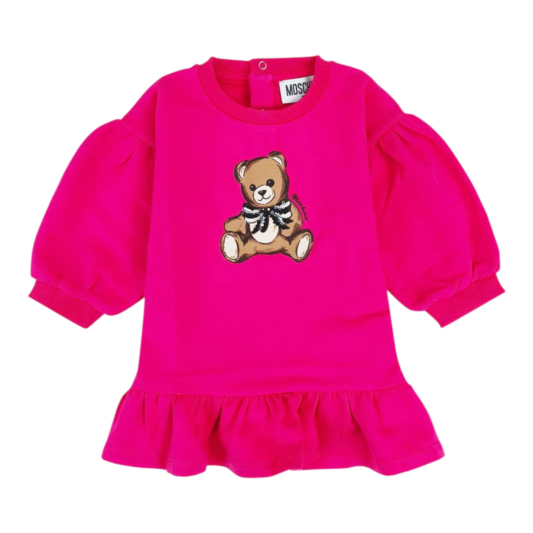 Moschino Abito Girocollo tinta unita Fuxia per Bambina MDV0CWJXXXX FUXIA MOSCHINO 