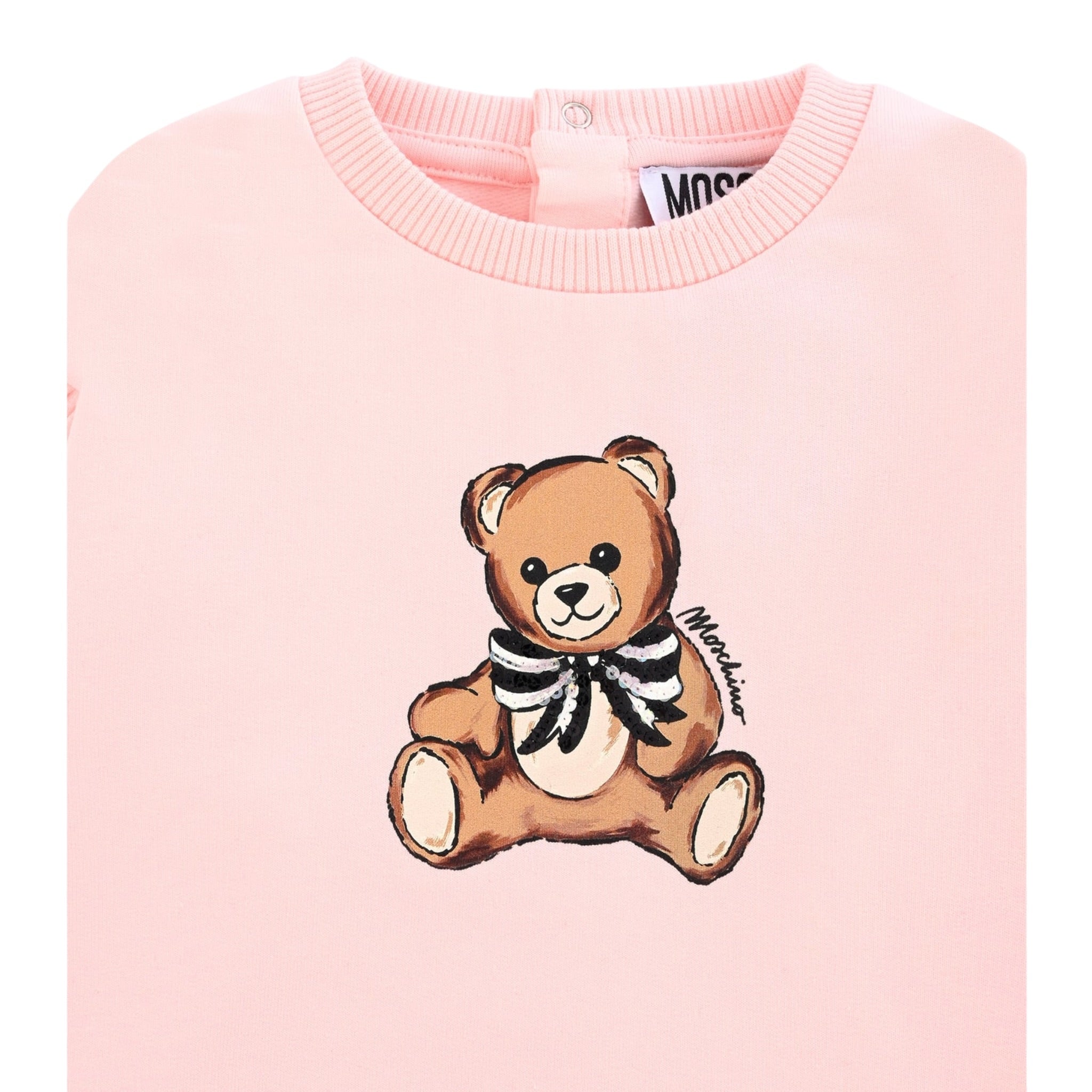 Moschino Abito Girocollo tinta unita Rosa per Neonata MDV0CWX ROSA MOSCHINO 