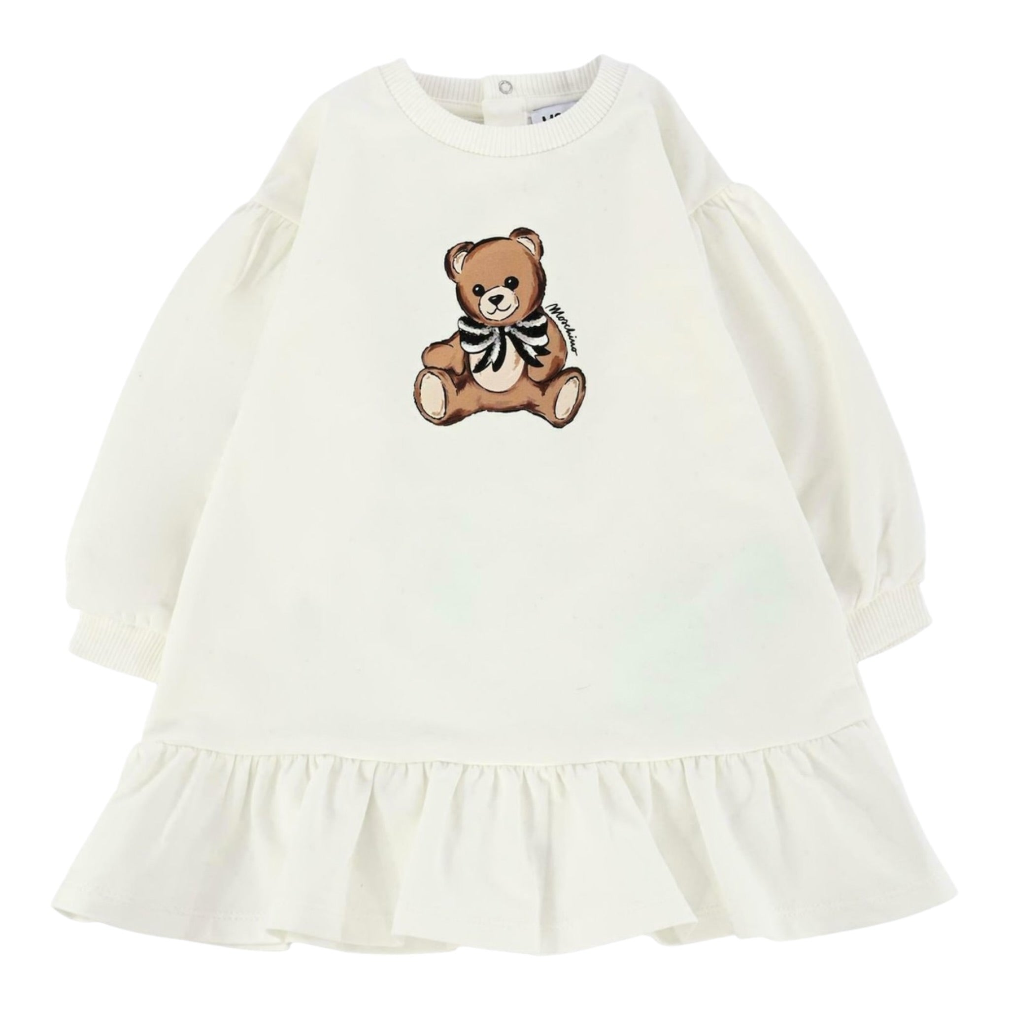 Moschino Abito Girocollo tinta unita Panna per Neonata MDV0CWXX PANNA MOSCHINO 