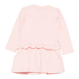 Moschino Abito Manica Lunga tinta unita con Stampa Rosa per Neonata MDV0D1N ROSA MOSCHINO 