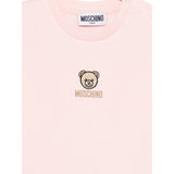Moschino Abito Manica Lunga tinta unita con Stampa Rosa per Bambina MDV0D1 ROSA MOSCHINO 