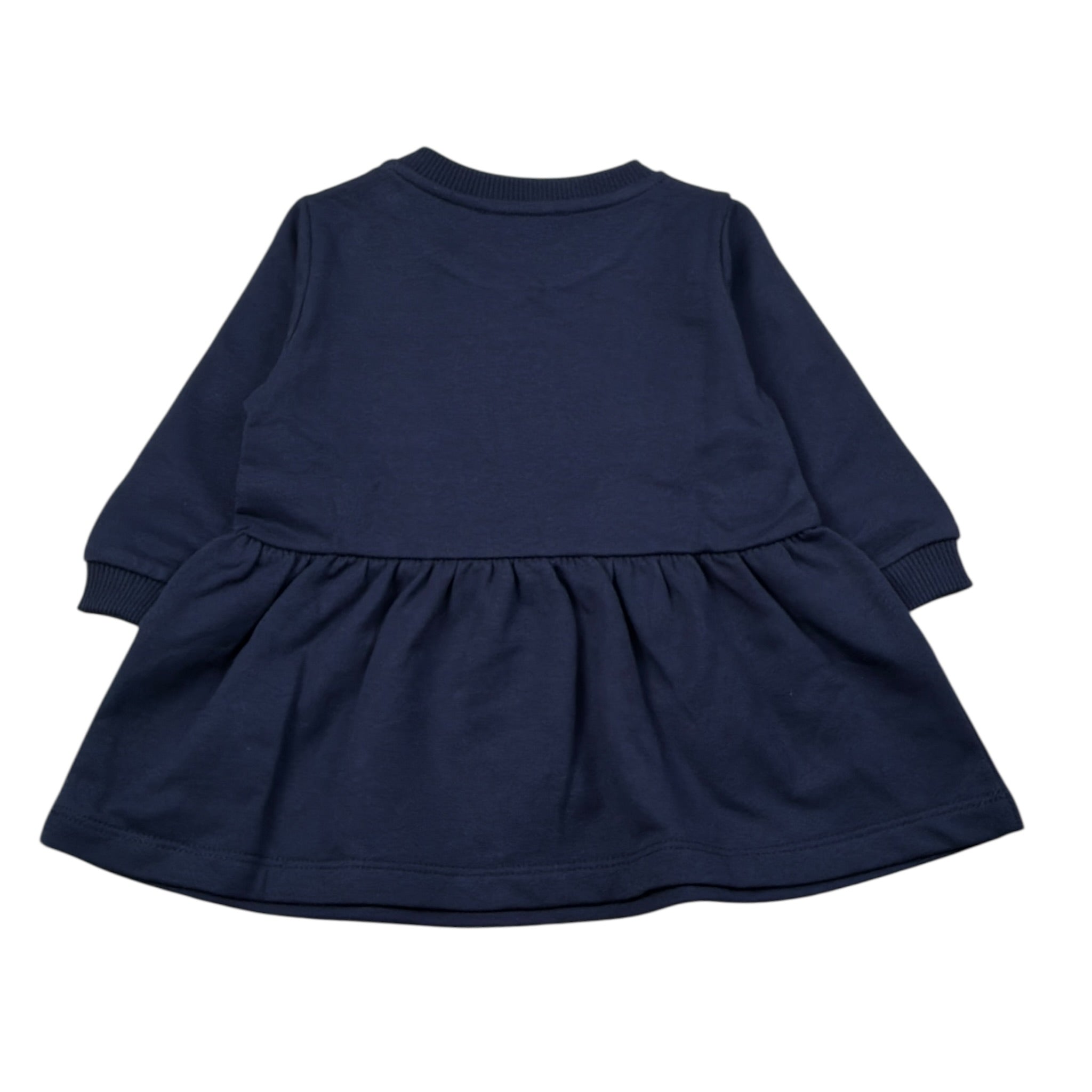 Moschino Abito Manica Lunga tinta unita con Logo Blu per Neonata MDV0DO BLU MOSCHINO 