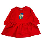 Moschino Abito Manica Lunga tinta unita con Logo Rosso per Neonata MDV0DO ROSSO MOSCHINO 