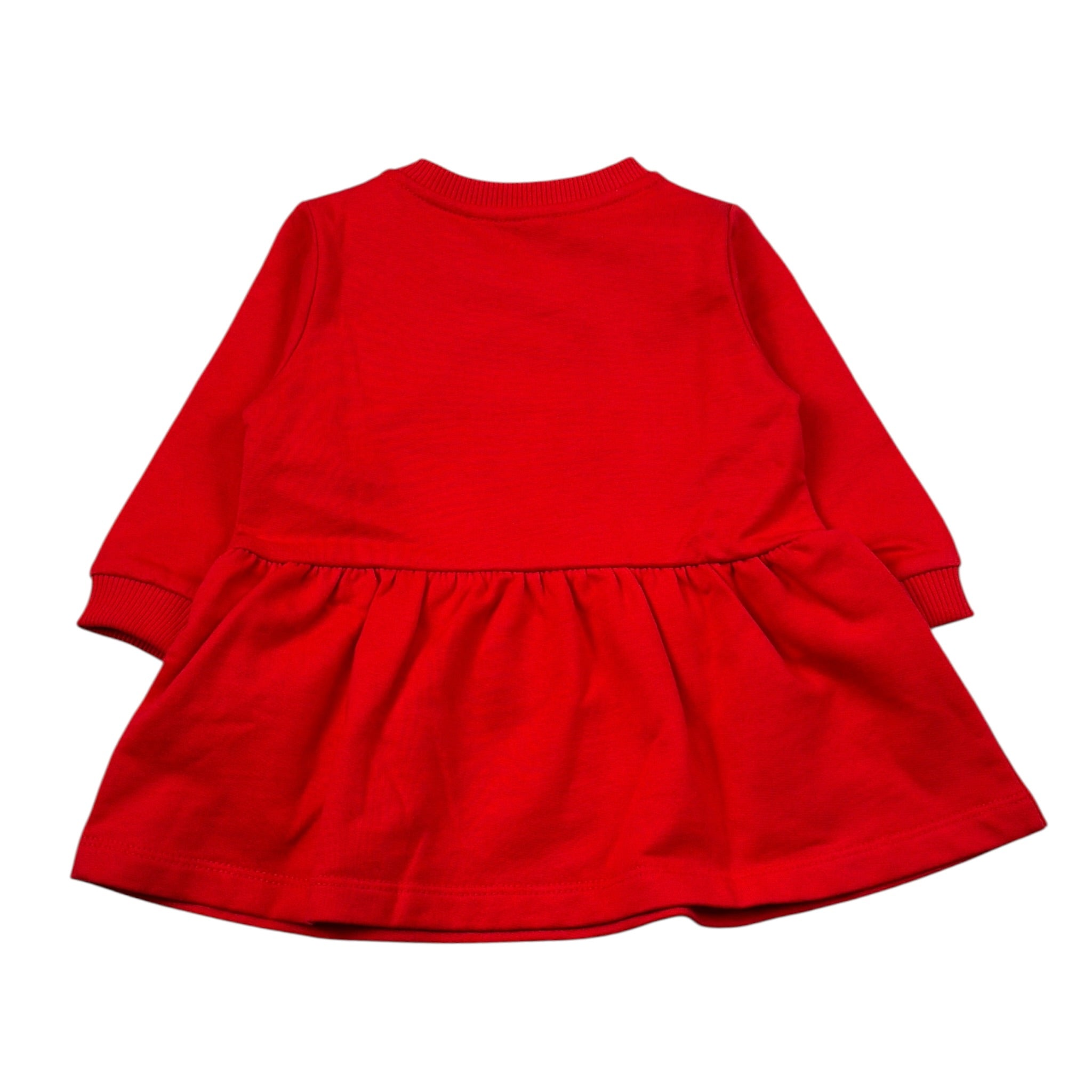 Moschino Abito Manica Lunga tinta unita con Logo Rosso per Neonata MDV0DO ROSSO MOSCHINO 