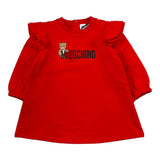 Moschino Abito tinta unita con Stampa Rosso per Neonata MDV0DP ROSSO MOSCHINO 