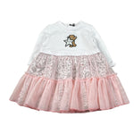 Moschino Abito tinta unita con Tulle E Stampa Bianco per Neonata MDV0DR BIANCO MOSCHINO 