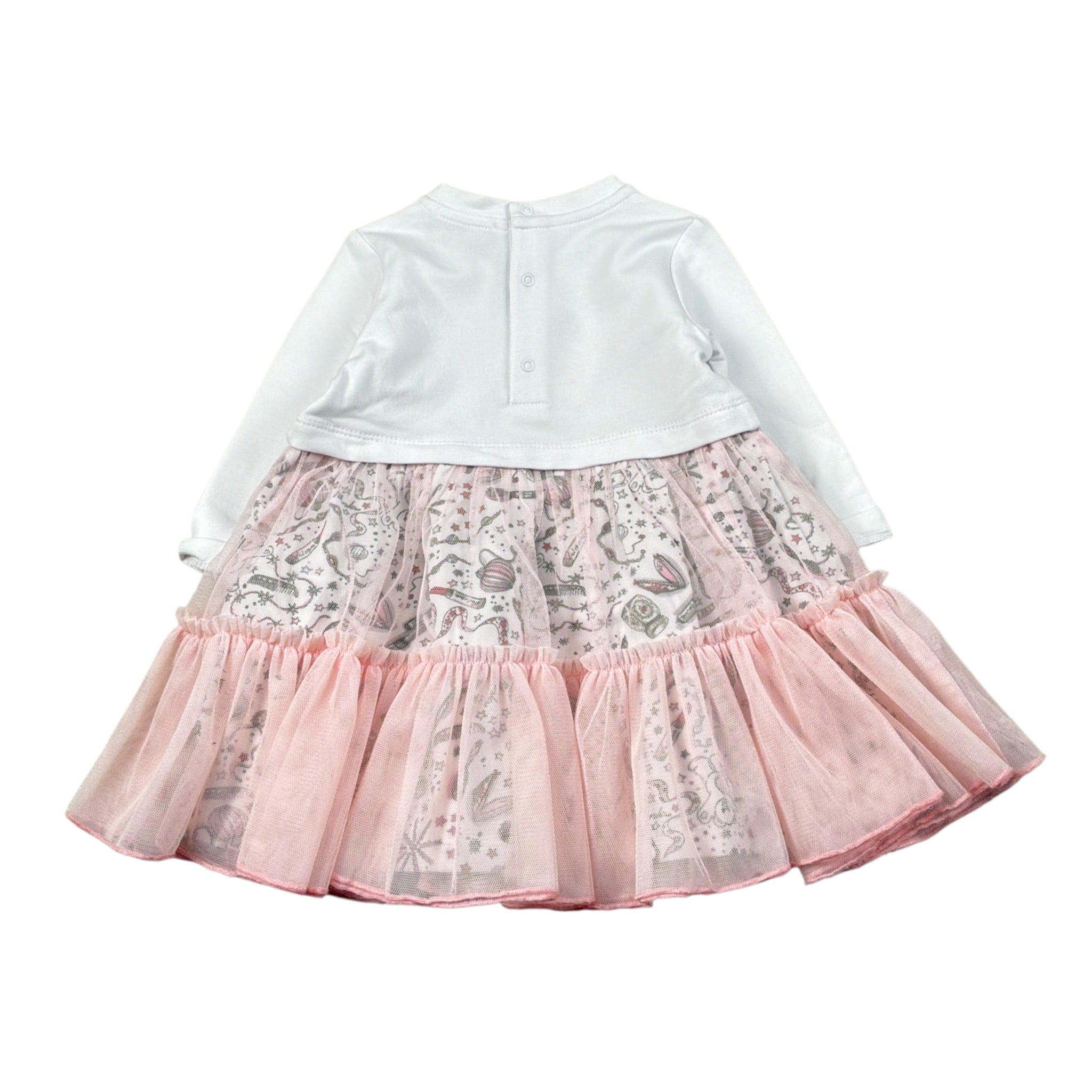 Moschino Abito tinta unita con Tulle E Stampa Bianco per Neonata MDV0DR BIANCO MOSCHINO 