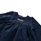 Moschino Abito tinta unita In Velluto Blu per Neonata MDV0DU BLU MOSCHINO 