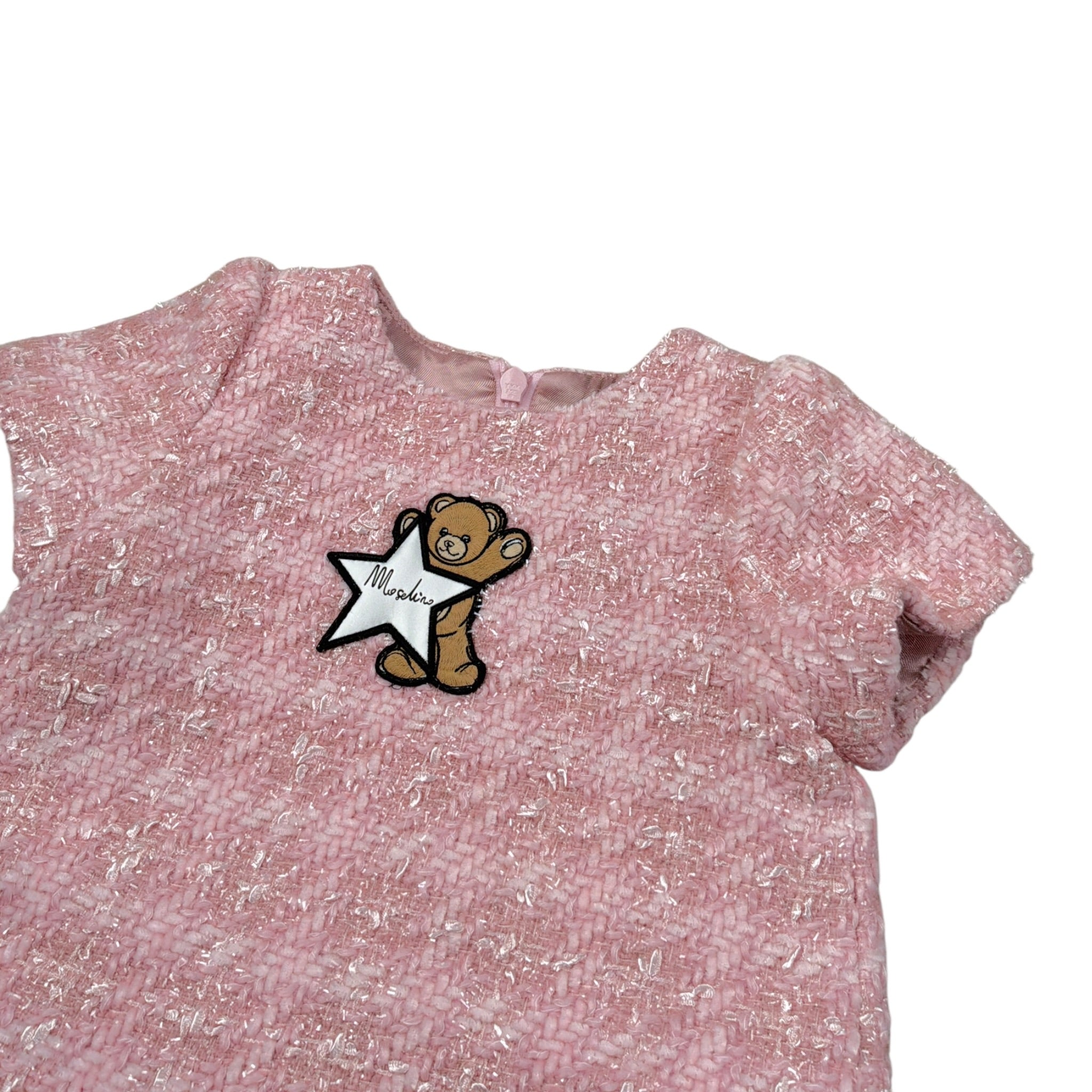 Moschino Abito tinta unita con Stampa Rosa per Neonata MDV0DV ROSA MOSCHINO 