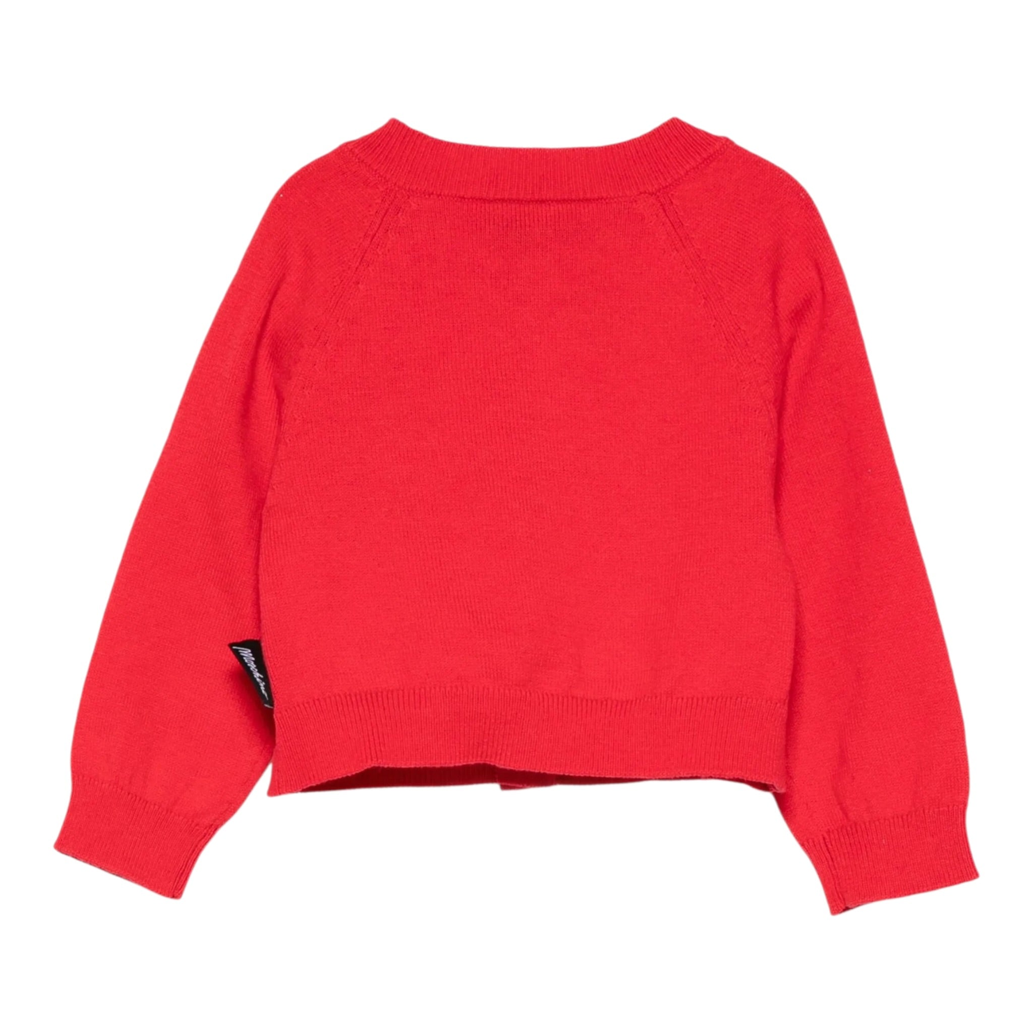 Moschino Cardigan tinta unita con Orso Rosso per Neonata MDW015N ROSSO MOSCHINO 