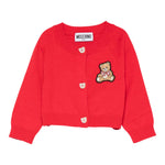 Moschino Cardigan tinta unita con Orso Rosso per Neonata MDW015N ROSSO MOSCHINO 