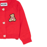 Moschino Cardigan tinta unita con Orso Rosso per Bambina MDW015 ROSSO MOSCHINO 